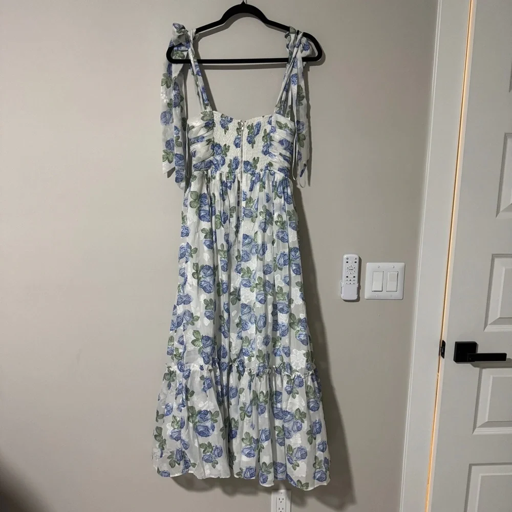 PETAL & PUP FLORET MIDI DRESS - BLUE Size Small - Picture 5 of 8